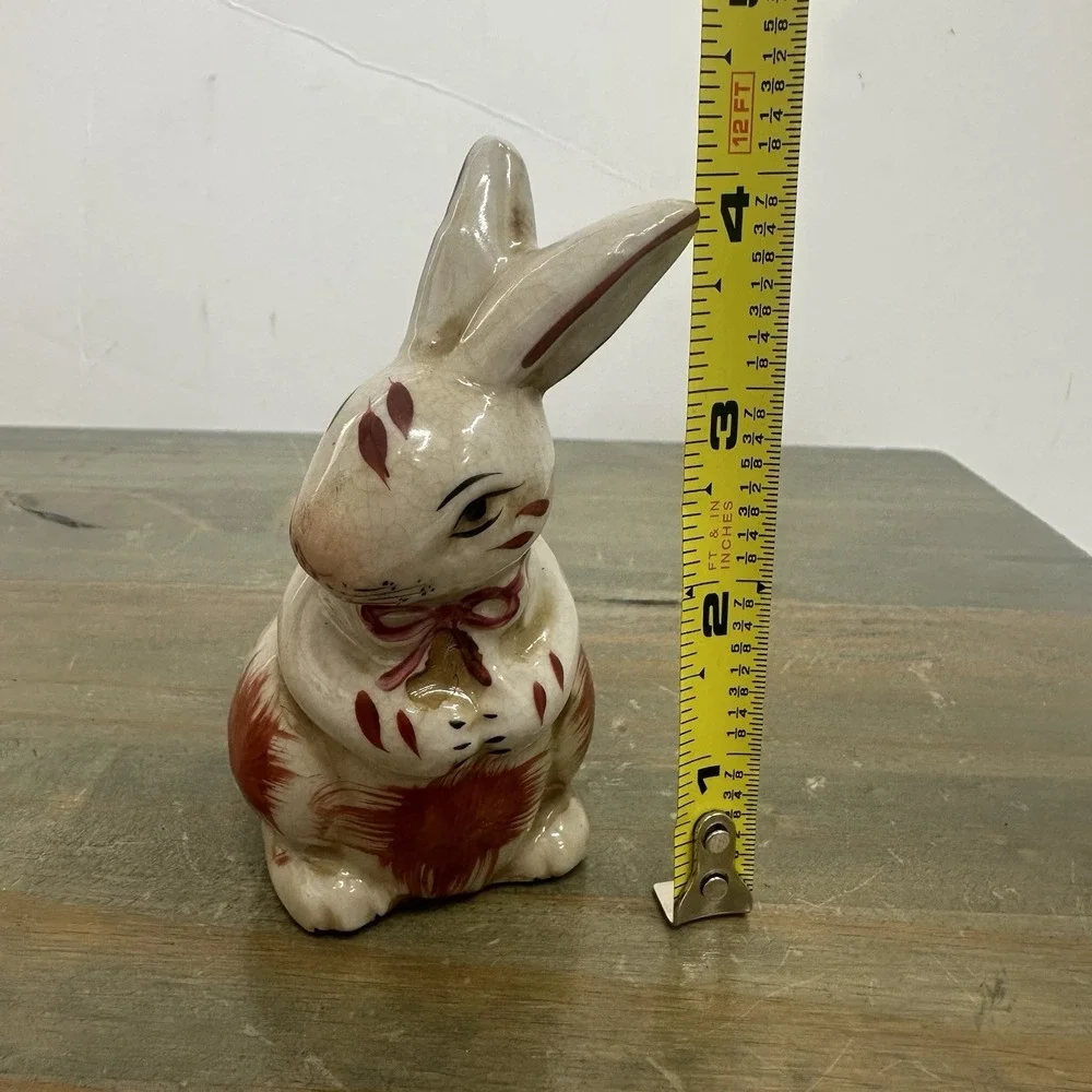 Staffordshire Style Bunny Rabbit Small Porcelain Figurine 4